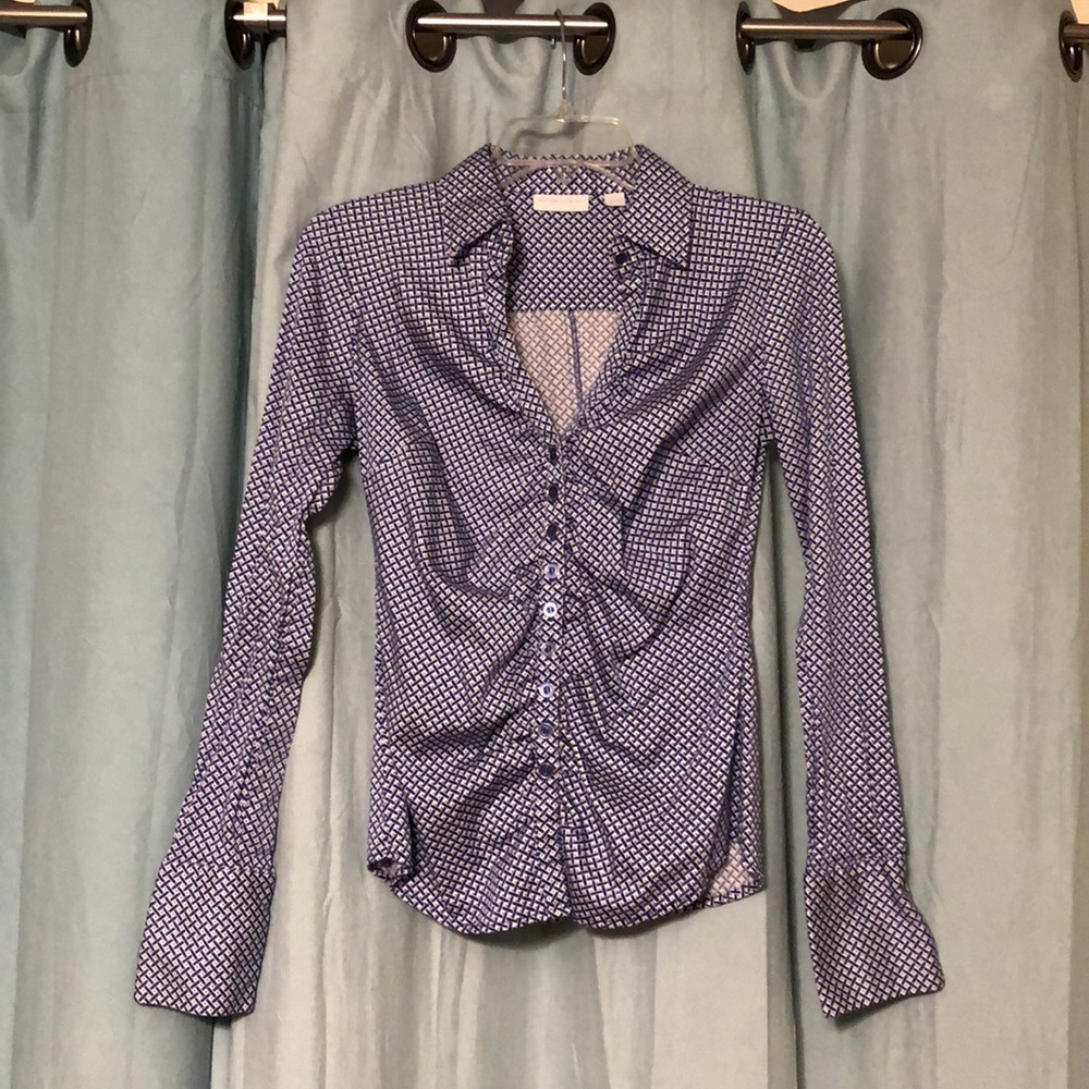 New York & Company 7th Ave Stretch Button Shirt